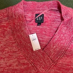 Gap v neck sweater, new with tags, pink, size L